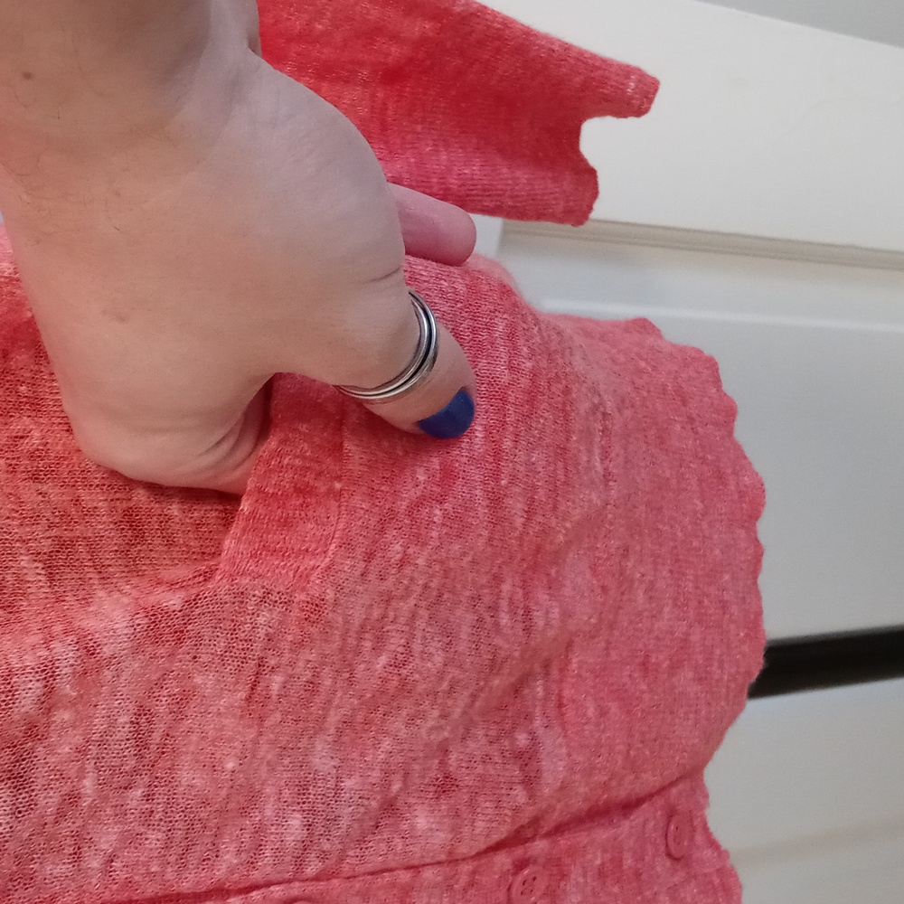 🌞J. Crew🌞 - Coral Pink Marled Linen Blend Cardigan Sweater - Picture 5 of 12